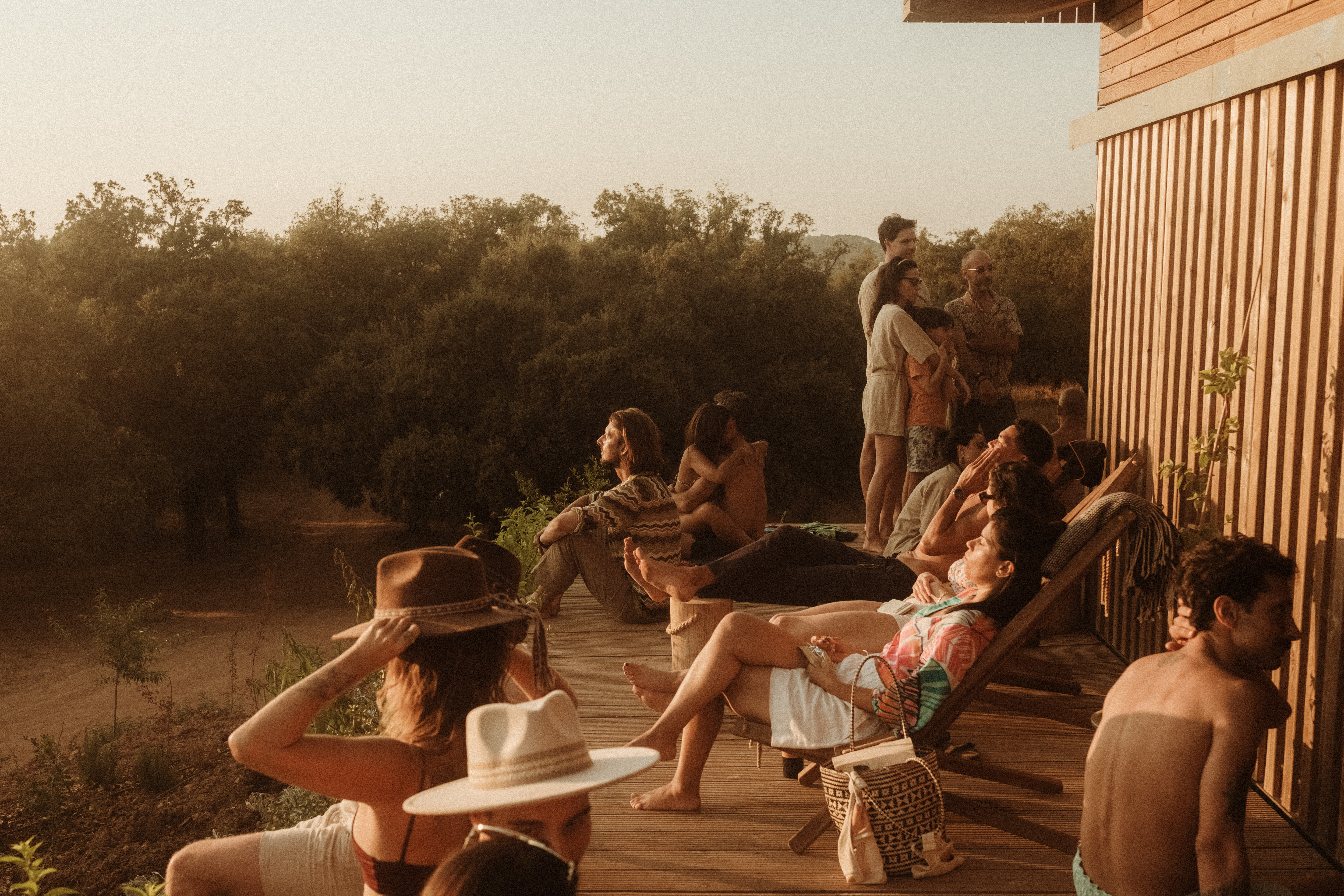 deck at sunset