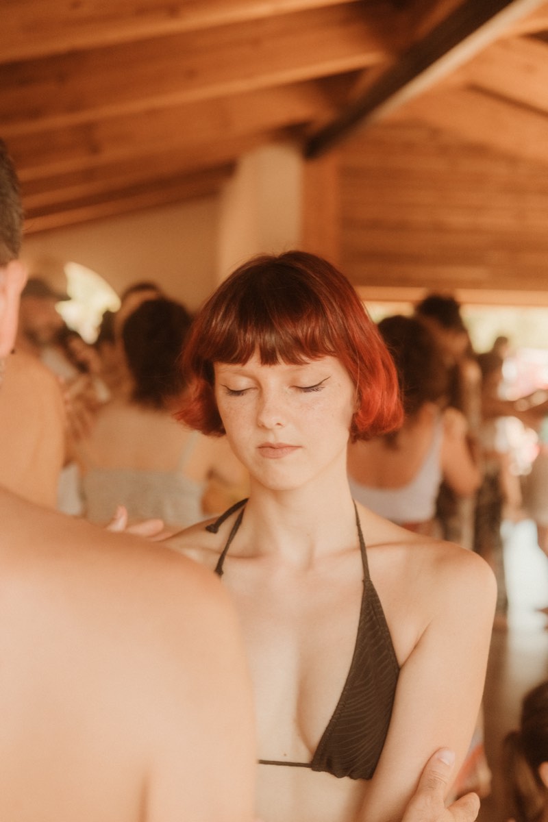 Freeform movement and ecstatic dance at outdoor festival in Portugal